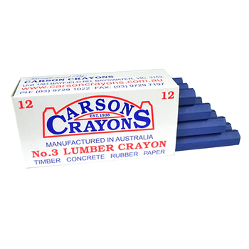 12PK Carson No.3 Lumber/Concrete/Rubber/Paper Builders Crayons Blue