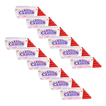 12PK Carson No.3 Lumber/Concrete/Rubber/Paper Builders Crayons Red