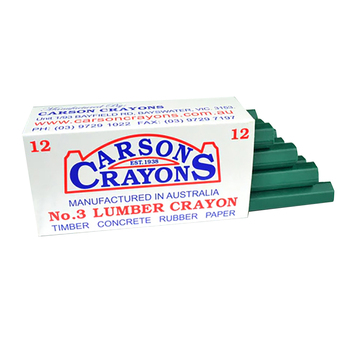 12PK Carson No.3 Lumber/Concrete/Rubber/Paper Builders Crayons Green
