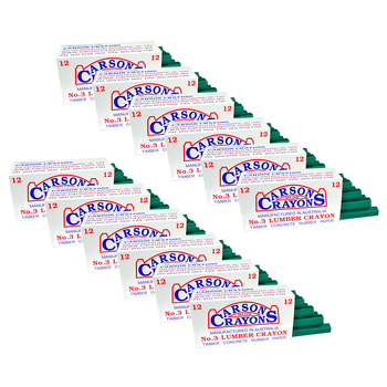 12PK Carson No.3 Lumber/Concrete/Rubber/Paper Builders Crayons Green