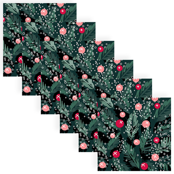 120pc Paper+Design Luncheon 3-Ply Napkin 33x33cm - Flourish Xmas