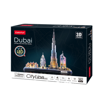 182pc CubicFun LED CityLine Dubai 3D Puzzle Kids Toy 3y+