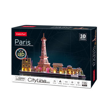 115pc CubicFun LED City Line Paris 3D Puzzle Kids Toy 3y+