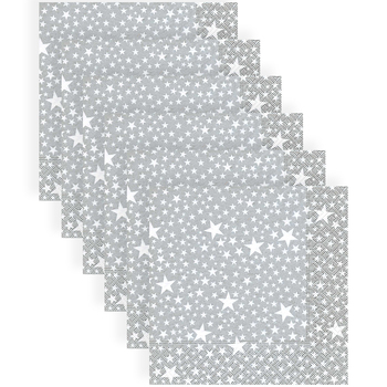 120pc Paper+Design Luncheon 3-Ply Napkin 33x33cm - Starlets Silver
