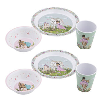 2x 3pc Ashdene My Unicorn Melamine Kids Dinner Dining Set White