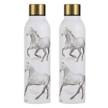 2x Ashdene Horses By Charlotte Grey Drink Bottle Water Flask 6.8x24.5cm