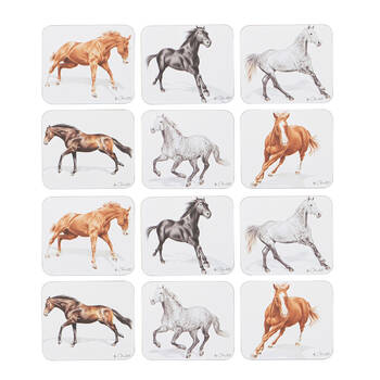 2x 6pc Ashdene Horses By Charlotte Cup Mug Drinks Holder Coaster 11x9.7cm