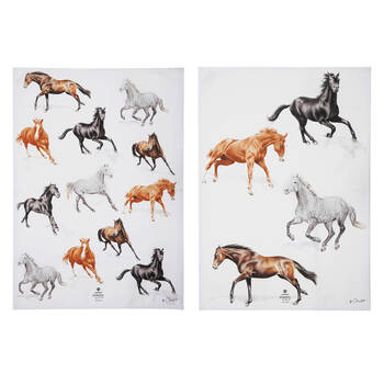 2pc Ashdene Horses By Charlotte Cleaning Kitchen Towel Dishcloth 70x50cm