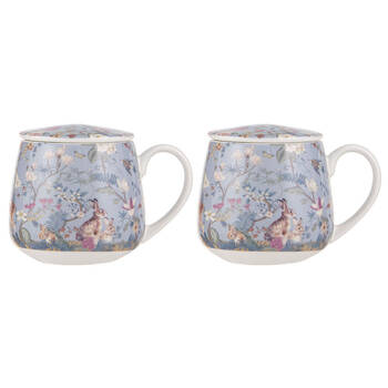 2x 3pc Ashdene Enchanted Forest Fine Bone China Tea Herbal Infuser 430ml