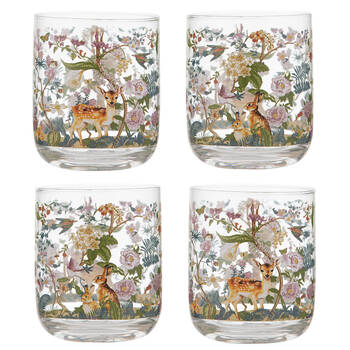 4pc Ashdene Enchanted Forest Water Tumbler Drinking Glasses 8.5x10cm