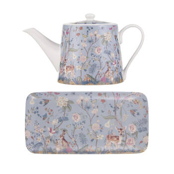 2pc Ashdene Enchanted Forest 900ml Teapot w/ Infuser & 30cm Platter Combo Set