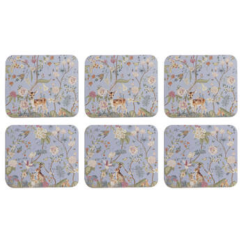 6pc Ashdene Enchanted Forest Cup Mug Drinking Mat Coaster 11x9.7cm