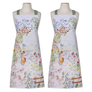 2x Ashdene Garden Hens Kitchen Household Cooking Baking Apron 70x89cm