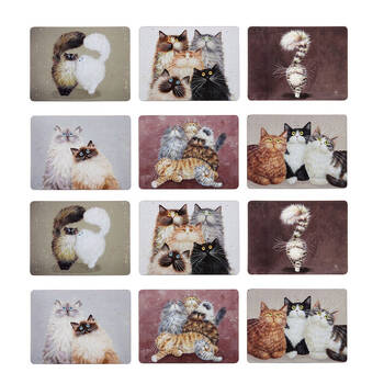 2x 6pc Ashdene Kim's Cats Rectangle Kitchen Dining Table Placemat 29x21.5cm