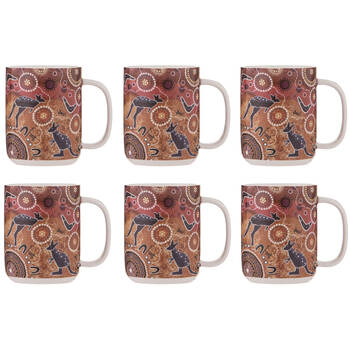 6PK Ashdene Spirit Land Hunting At Sunset Kitchen New Bone China Drinking Mug 400ml