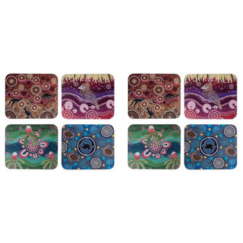 2x 4pc Ashdene Spirit Land Cup Mug Kitchen Drinks Coaster 11x9.7cm