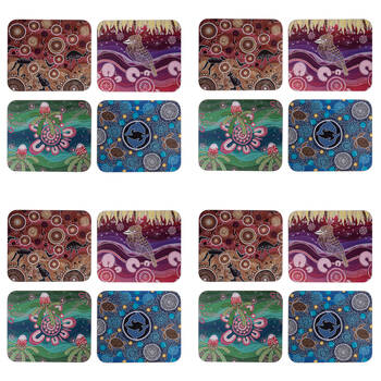 4x 4pc Ashdene Spirit Land Cup Mug Kitchen Drinks Coaster 11x9.7cm