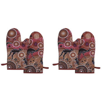2x 2pc Ashdene Spirit Land Hunting At Sunset Kitchen Oven Mitt Pot Holder 19.5x33cm