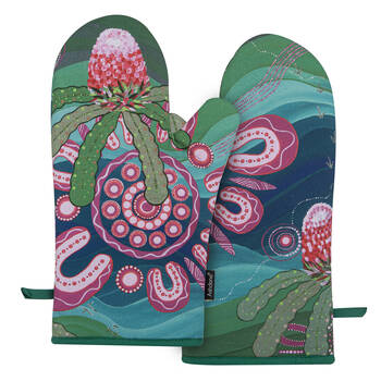 2pc Ashdene Spirit Land Beauty In Country Kitchen Oven Mitt Pot Holder 19.5x33cm