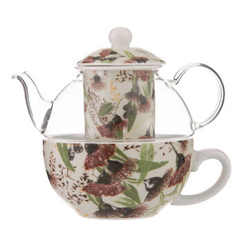 Ashdene Trudy's Garden Silver Princess Gls Top Tea For One Teapot w/ Cup 480ml