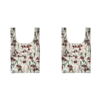 2PK Ashdene Trudy's Garden Princess Grocery Storage Shopping Bag 36x64cm Silver