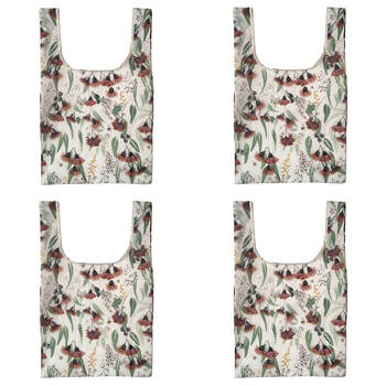 4PK Ashdene Trudy's Garden Princess Grocery Storage Shopping Bag 36x64cm Silver