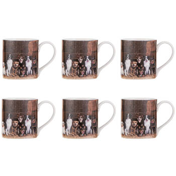 6PK Ashdene Working Dogs Hay Shed New Bone China Coffee Tea Drinking Mug 380ml
