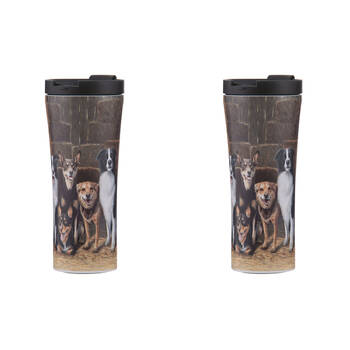 2PK Ashdene Working Dogs Hay Shed Stainless Steel Drink Travel Mug Tumbler 500ml
