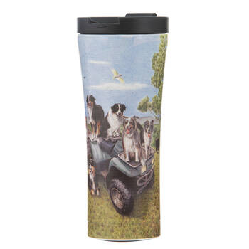 Ashdene Working Dogs Quad Bike Stainless Steel Drink Travel Mug Tumbler 500ml