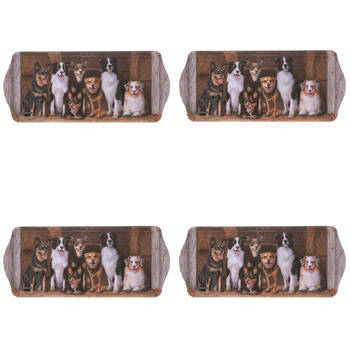4PK Ashdene Working Dogs Hay Shed Sandwich Kitchen Serving Tray Platter 38x16.5cm