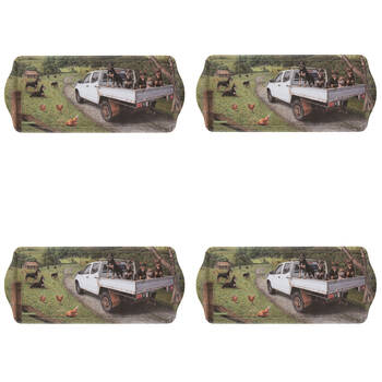 4PK Ashdene Working Dogs Ute Sandwich Kitchen Serving Tray Platter 38x16.5cm