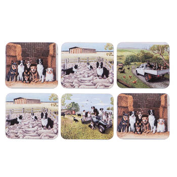 6pc Ashdene Working Dogs Cup Mug Kitchen Drinks Coaster 11x9.7cm