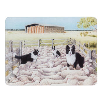 Ashdene Working Dogs Sheep Yard Kitchen Table Mat Surface Protector 30x40cm