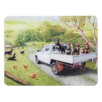 Ashdene Working Dogs Ute Kitchen Counter Table Mat Surface Protector 30x40cm