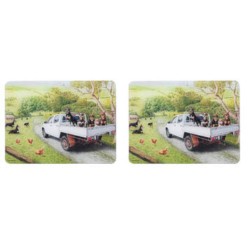 2PK Ashdene Working Dogs Ute Kitchen Counter Table Mat Surface Protector 30x40cm