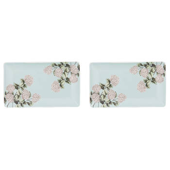 2PK Ashdene Secret Garden Rectangle Dish New Bone China Platter 25.5x15.5cm Mint