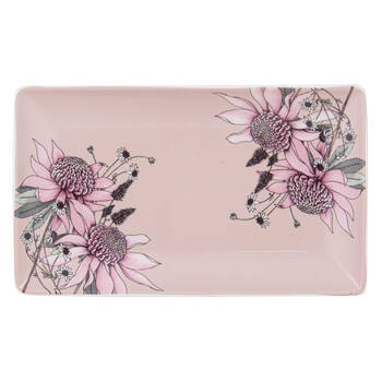 Ashdene Secret Garden Rectangle Dish New Bone China Platter 25.5x15.5cm Blush