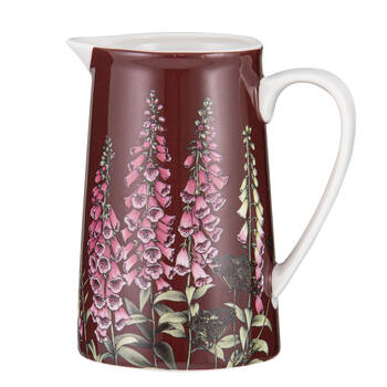 Ashdene Secret Garden Kitchen Table Pitcher New Bone China Jug 610ml Maroon