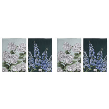 2x 2pc Ashdene Secret Garden Cleaning Kitchen Towel Dishcloth 70x50cm Blue