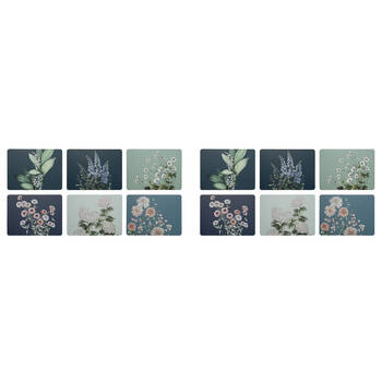 2x 6pc Ashdene Secret Garden Kitchen Dining Table Placemat 29x21.5cm Blue