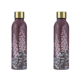 2PK Ashdene Secret Garden Stainless Steel Drink Bottle Tumbler 500ml Maroon