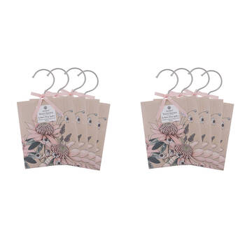 2x 4pc Ashdene Secret Garden Peony Hang Scented Fragrant Sachets 9.6x3.5cm 28g