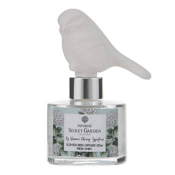 Ashdene Secret Garden Fresh Linen Bird Essential Aroma Scent Diffuser 120ml