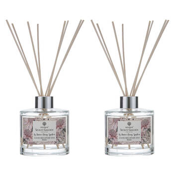 2PK Ashdene Secret Garden Peony Reed Essential Aroma Scent Diffuser 200ml