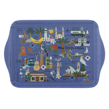 2pc Ashdene Land Down Under NSW Melamine Scatter Tray Blue 21x14.2cm
