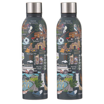 2PK Ashdene Land Down Under Vic Stainless Steel Water Bottle Flask 500ml
