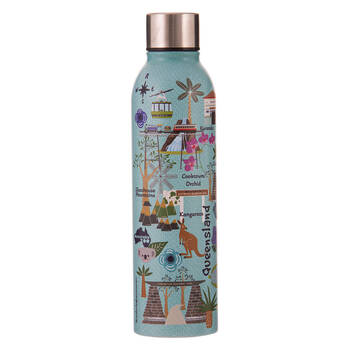 Ashdene Land Down Under Qld Stainless Steel Water Bottle Flask 500ml
