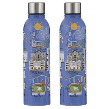 2PK Ashdene Land Down Under Brisbane Stainless Steel Water Bottle Flask 500ml