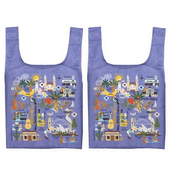 2PK Ashdene Land Down Under NSW Reusable Grocery Shopping Bag 36x64cm