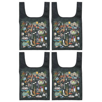 4PK Ashdene Land Down Under Vic Reusable Grocery Shopping Bag 36x64cm